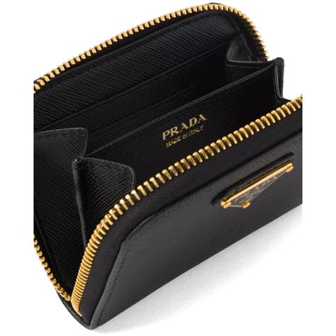 prada card holder saffiano leather black|prada saffiano wallet on chain.